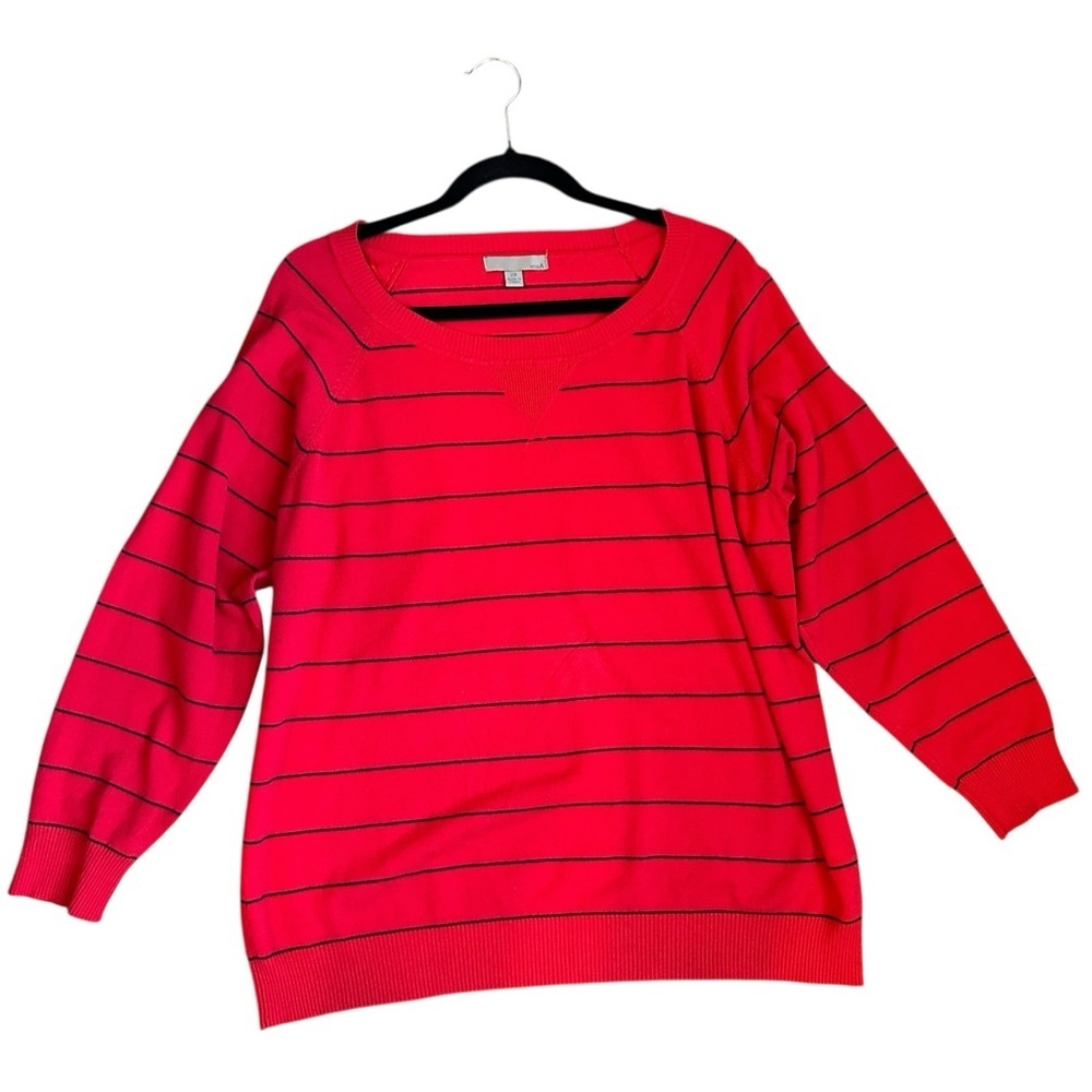 One A Red Striped Sweater Size 2X Preppy Minimalist Oversized Fall
A179